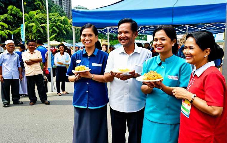 Community Health Awareness Campaign**
"A diverse group of Malaysians participating in a community health fair in Kuala Lumpur, fully clothed, appropriate attire, banner with health tips in Bahasa Malaysia visible, safe for work, perfect anatomy, natural proportions, professional photography, high quality, sunny day, family-friendly atmosphere, promoting healthy lifestyles, showcasing traditional Malaysian food options."
**