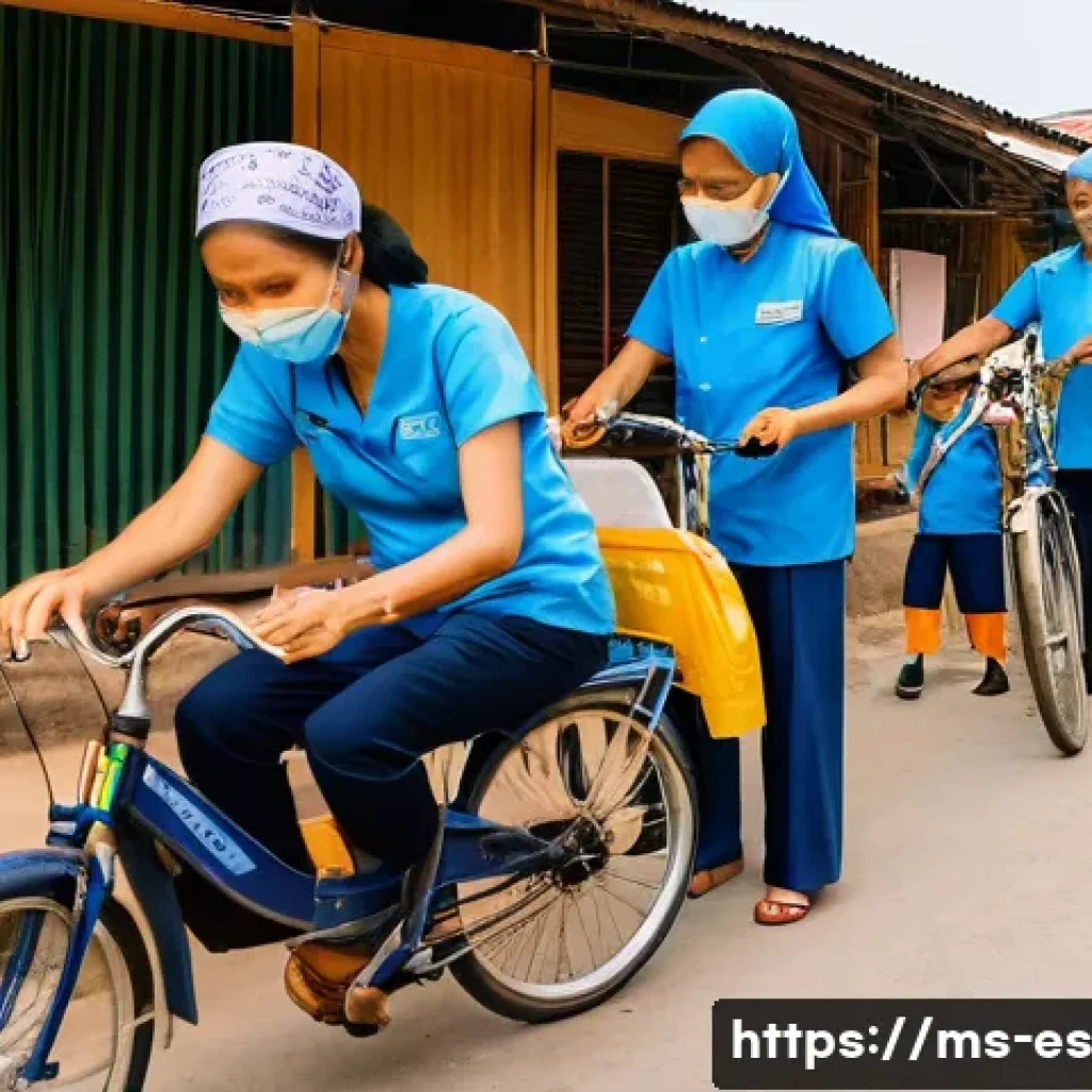 예방 중심 헬스케어의 도전 과제 - ) A photorealistic outdoor community health screening in a Malaysian kampung and low-income urban la...